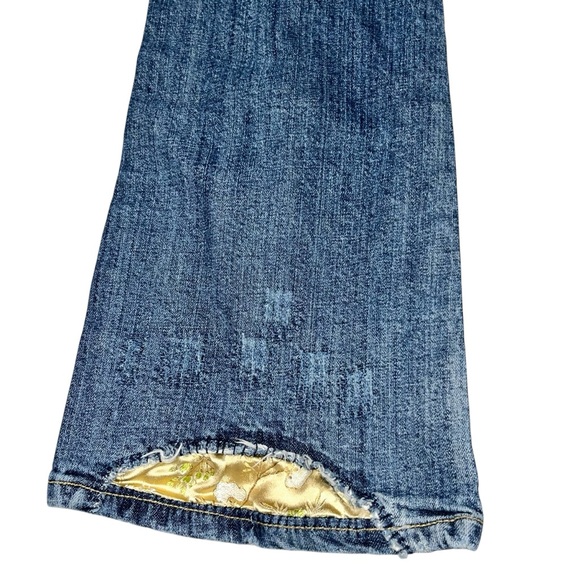 Gadzooks Vintage Y2K Embroidered Appliqué Denim Flare Jeans size 27 - Picture 8 of 11